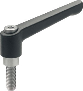 Regulowana dźwignia zaciskowa GN 300.1 d1 M 8 mm dł.1 63 mm dł.2 50 mm gwint zew