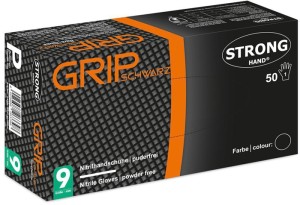 Rękawica jednorazowa Grip Schwarz wielkość 9 czarny nitryl EN 21420 EN 388 EN 37
