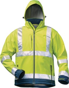 Kurtka robocza ostrzegawcza Softshell LIAM wielkość M fluorescencyjny żółty/gran