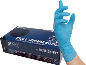 Rękawica jednorazowa SUPREME NITRILE wielkość M niebieski nitryl EN ISO 374 kate