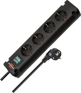 Listwa zasilająca Bremounta 16 A 230 V czarny gniazdka 4 1,5 m H05VV-F 1,5 mm² B