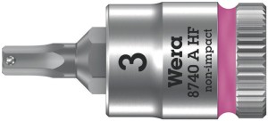 Klucz nasadowy 8740 A HF 1/4 cal. rozmiar klucza 3 mm długość 28 mm WERA