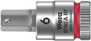 Klucz nasadowy 8740 A HF 1/4 cal. rozmiar klucza 6 mm długość 28 mm WERA