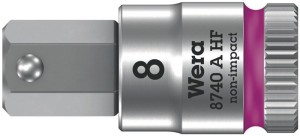 Klucz nasadowy 8740 A HF 1/4 cal. rozmiar klucza 8 mm długość 28 mm WERA