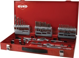 Zestaw gwintowników i narzynek M3-M4-M5-M6-M8-M10-M12 44-częśc. HSS RUKO