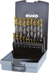 Zestaw wierteł spiralnych DIN 338 Typ N śred. znamionowa 1–10x0,5 mm HSS TiN-pow