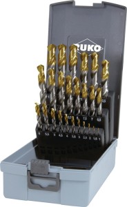 Zestaw wierteł spiralnych DIN 338 Typ N śred. znamionowa 1–13x0,5 mm HSS TiN pow
