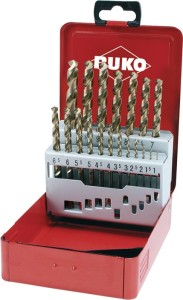 Zestaw wierteł krętych DIN 338 śred. znamionowa 1–10 x 0,5 mm HSS-Co5 złoty / cz