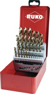 Zestaw wierteł krętych DIN 338 śred. znamionowa 1–13 x 0,5 mm HSS-Co5 złoty / cz