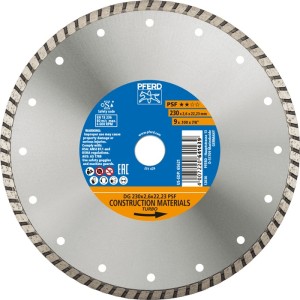 Diamentowa tarcza tnąca DG PSF śred. 230 mm otwór 22,23 mm wys. segmentu 7 mm gr