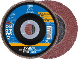 Tarcza lamelowa (listkowa) POLIFAN A PSF STEELOX śred. 125 mm uziarnienie 80 sto