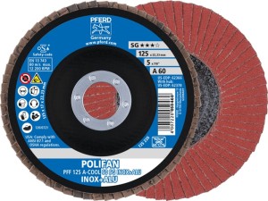 Tarcza lamelowa (listkowa) POLIFAN A-COOL SG INOX+ALU śred. 125 mm uziarnienie 6