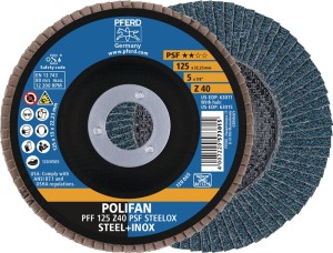 Tarcza szlifierska lamelowa (listkowa) śred. 125 mm uziarnienie 40 płaska stal s