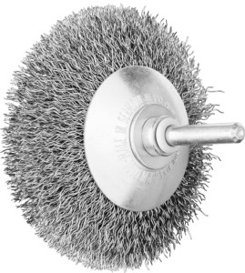 Szczotka stożkowa KBU ST śred. 80 mm grubość drutu 0,3 mm stal 10 mm 12000 min-¹