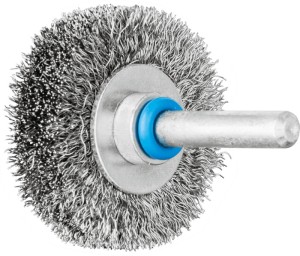 Szczotka tarczowa RBU INOX śred. 40 mm grubość drutu 0,2 mm stal szlachetna 9 mm