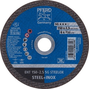 Tarcza tnąca SG STEELOX śred. 150 x 2,5 mm prosta INOX otwór 22,23 mm PFERD