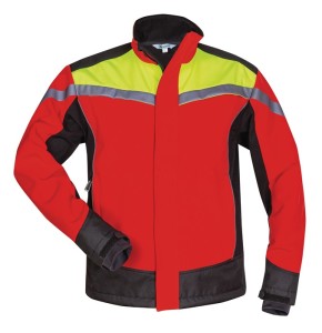 Kurtka Softshell dla pracowników leśnych JESION wielkość L czerwony/żółty/czarny