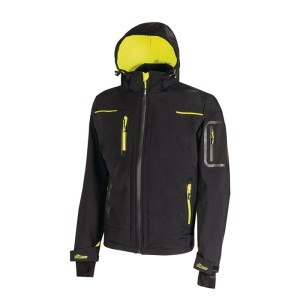 Kurtka robocza Softshell Space wielkość XL czarny/karbonowy U.POWER