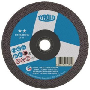 Tarcza tnąca STANDARD śred. 125 x 1 mm prosta 2w1 otwór 22,23 mm TYROLIT