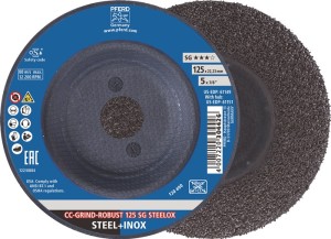 Krążek ścierny CC-GRIND-ROBUST SG STEELOX śred. 125 x gr. mm stal / stal szlach