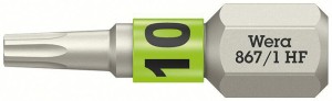 Bit 867 TORX® HF 1/4 cal. TX 10 długość 25 mm z systemem identyfikacji kolorysty