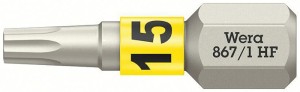 Bit 867 TORX® HF 1/4 cal. TX 15 długość 25 mm z systemem identyfikacji kolorysty