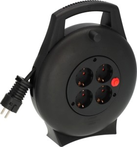 Przedłużacz na rolce Vario Line VL2-X 4-krotny dł. 10 m czarny tw. IP20 BRENNENS