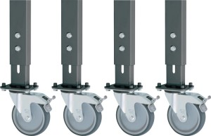 Zestaw kółek 4 kółka skrętne z ustalaczem śred. rolki 125 mm do stołów roboczych