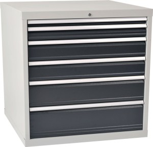 Szafka z szufladami wys. 1019 x szer. 1005 x gł. 736 mm szary/antracytowy 6 szuf