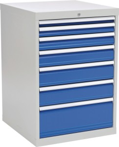 Szafka z szufladami wys. 1019 x szer. 705 x gł. 736 mm jasnoszary/niebieski sygn