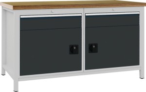 Stół warsztatowy antracyt szary jasnoszary szer. 1500 x wys. 859 x gł. 750 mm sk