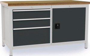 Stół warsztatowy antracyt szary jasnoszary szer. 1500 x wys. 859 x gł. 750 mm sk