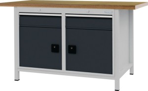 Stół warsztatowy antracyt szary, RAL 7016 szer. 1500 x wys. 859 x gł. 750 mm skl