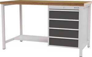 Stół warsztatowy antracyt szary jasnoszary szer. 2000 x wys. 859 x gł. 750 mm ja