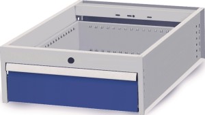 Szuflada wisząca szer. 541 x gł. 736 x wys. 208 mm syg. niebieski RAL 5005 wysuw
