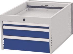 Szafka z szufladami wys.358xszer.541xgł.736 mm 3 szuflady jasnoszary / żółty, RA