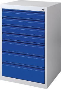 Szafka z szufladami BK 600 wys. 1000 x szer. 600 x gł. 600 mm szary/niebieski 7