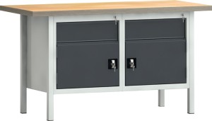 Stół warsztatowy PW 700 szer. 1500 xgł.700xwys.840 mm sklej.buk. jasnoszary / sz