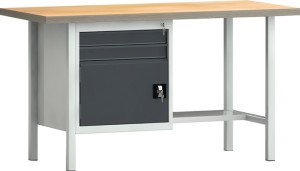 Stół warsztatowy PW 700 szer. 1500 xgł.700xwys.840 mm sklej.buk. jasnoszary / sz