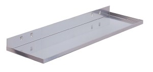 Półka szer. 350 x gł. 125 mm kolor aluminium pasuje do tablic perforowanych RAST