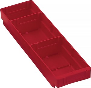Skrzynka regałowa dl. 400 x szer. 120 x wys. 65 mm czerwony polipropylen KAPPES