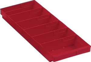 Skrzynka regałowa dł. 500 x szer. 240 x wys. 65 mm czerwony polipropylen KAPPES