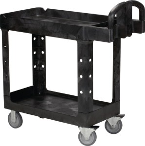 Wózek magazynowy 2 pow. załadunk. dł. 770 x szer. 420mm czarny nośność 226 kg be