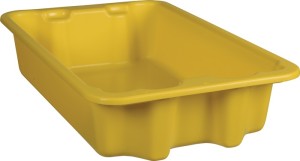 Pojemnik do ustawiania w stos PP żółty dł. 590 x szer. 380 x wys. 135 mm