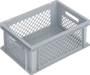 Pojemnik transportowy dł. 400 x szer. 300 x wys. 170 mm szary PP uchwyt przeloto