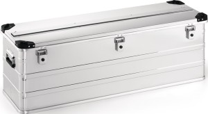 Skrzynia aluminiowa dł. 1182 x szer. 385 x wys. 410 mm 163 l z zatrzaskiem i nar