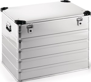 Skrzynia aluminiowa dł. 782 x szer. 585 x wys. 620 mm 240 l z zatrzaskiem i naro