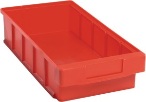 Skrzynka regałowa VKB dł. 400 x szer. 186 x wys. 83 mm czerwona polipropylen LA-