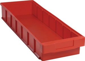 Skrzynka regałowa VKB dł. 600 x szer. 186 x wys. 83 mm czerwona polipropylen LA-