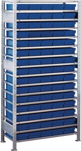 Regał wtykowy wys.2000xszer.1000xgłęb.400mm regał pod. 16 stalowych półek 75 x d